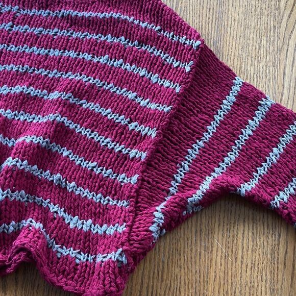 FREE PEOPLE Over Easy Striped Open Chunky Knit Sweater C31 - Picture 5 of 7